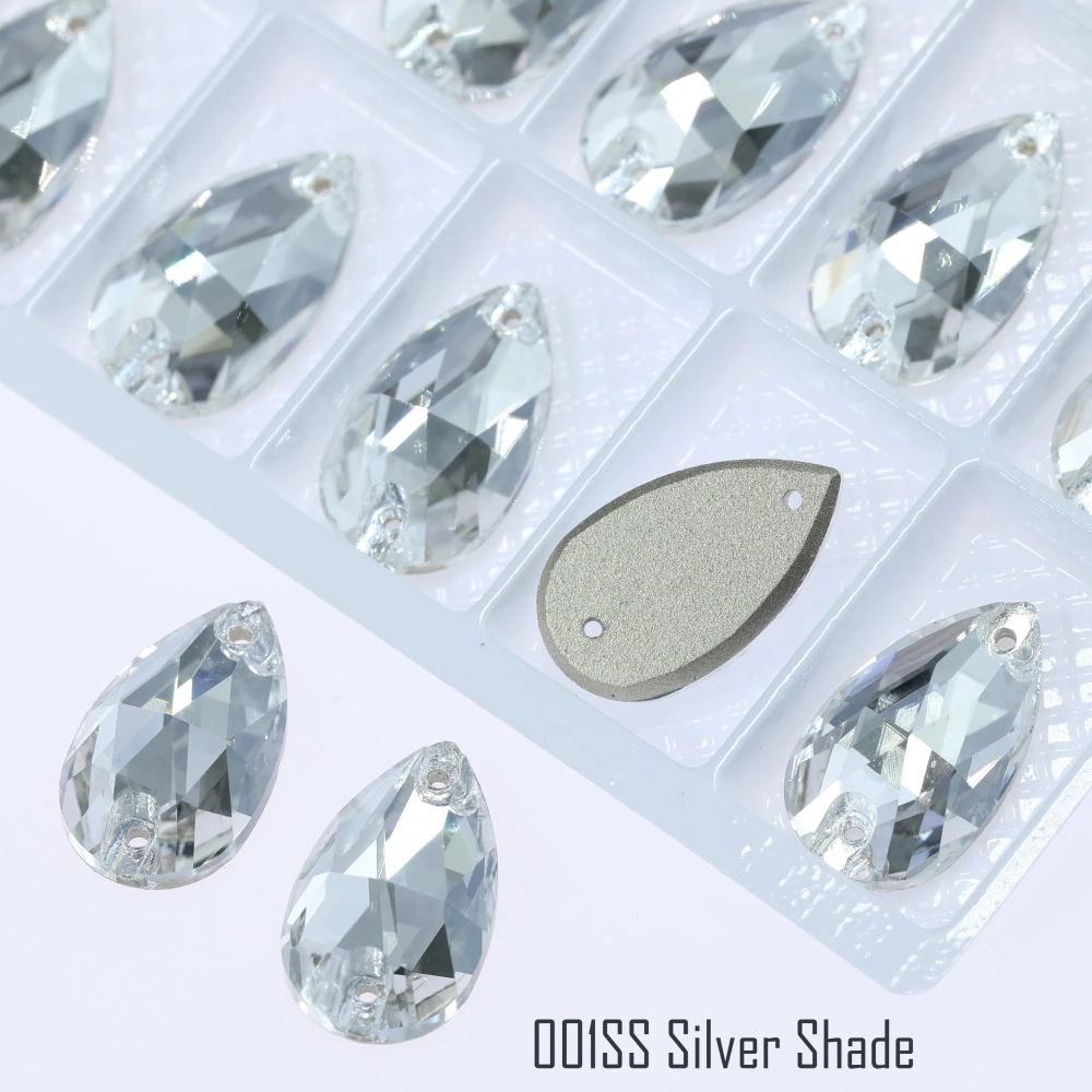 Top Quality Drop Sew On Rhinestone Glass Crystal AB Moonlight Sewing Stones For Garment Clothes Bags Flatback Sew on Rhinestones