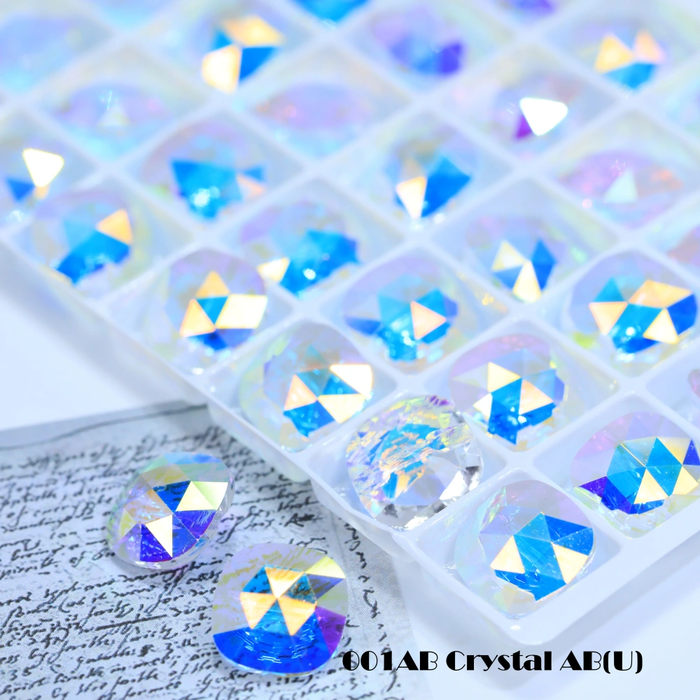 5A Grade Sparkling Cushion Cross Hole Crystal Buttons for Wedding Dress Blouse DIY Clothing Decor Accessories Siam Rose