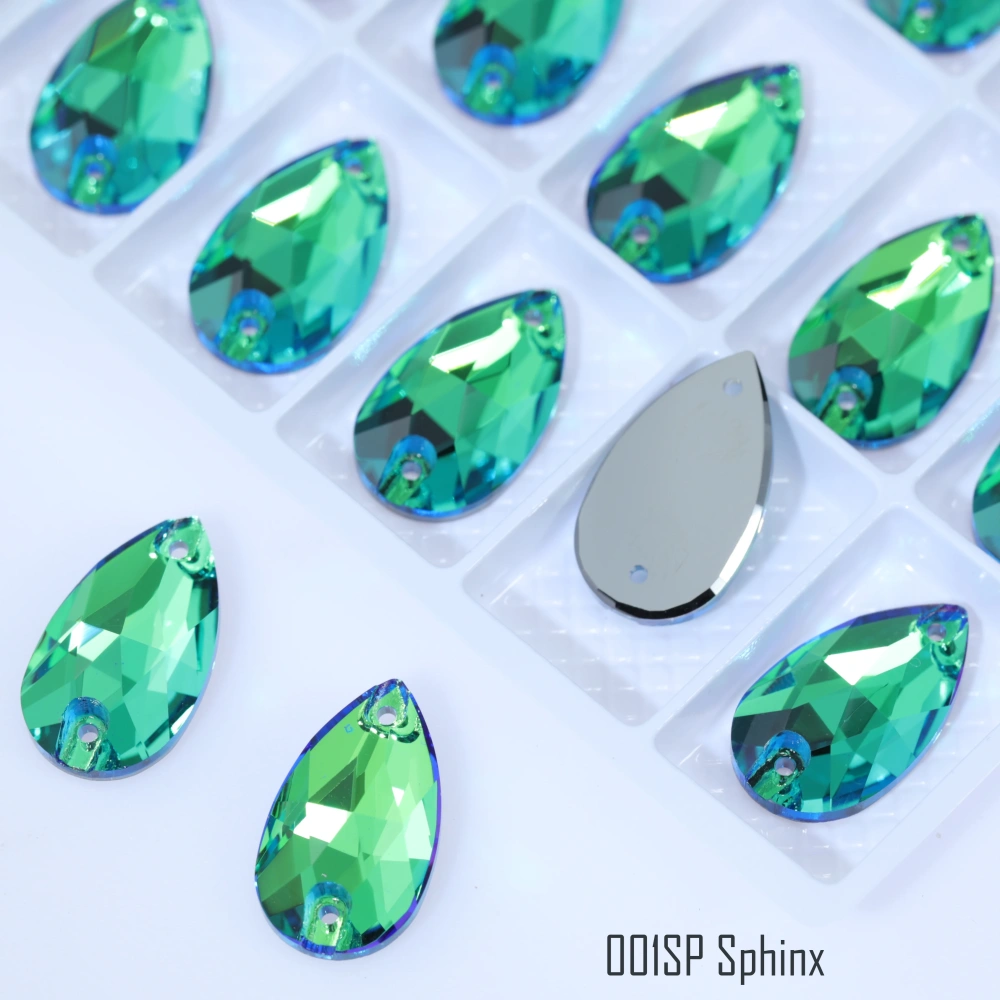 Top Quality Drop Sew On Rhinestone Glass Crystal AB Moonlight Sewing Stones For Garment Clothes Bags Flatback Sew on Rhinestones
