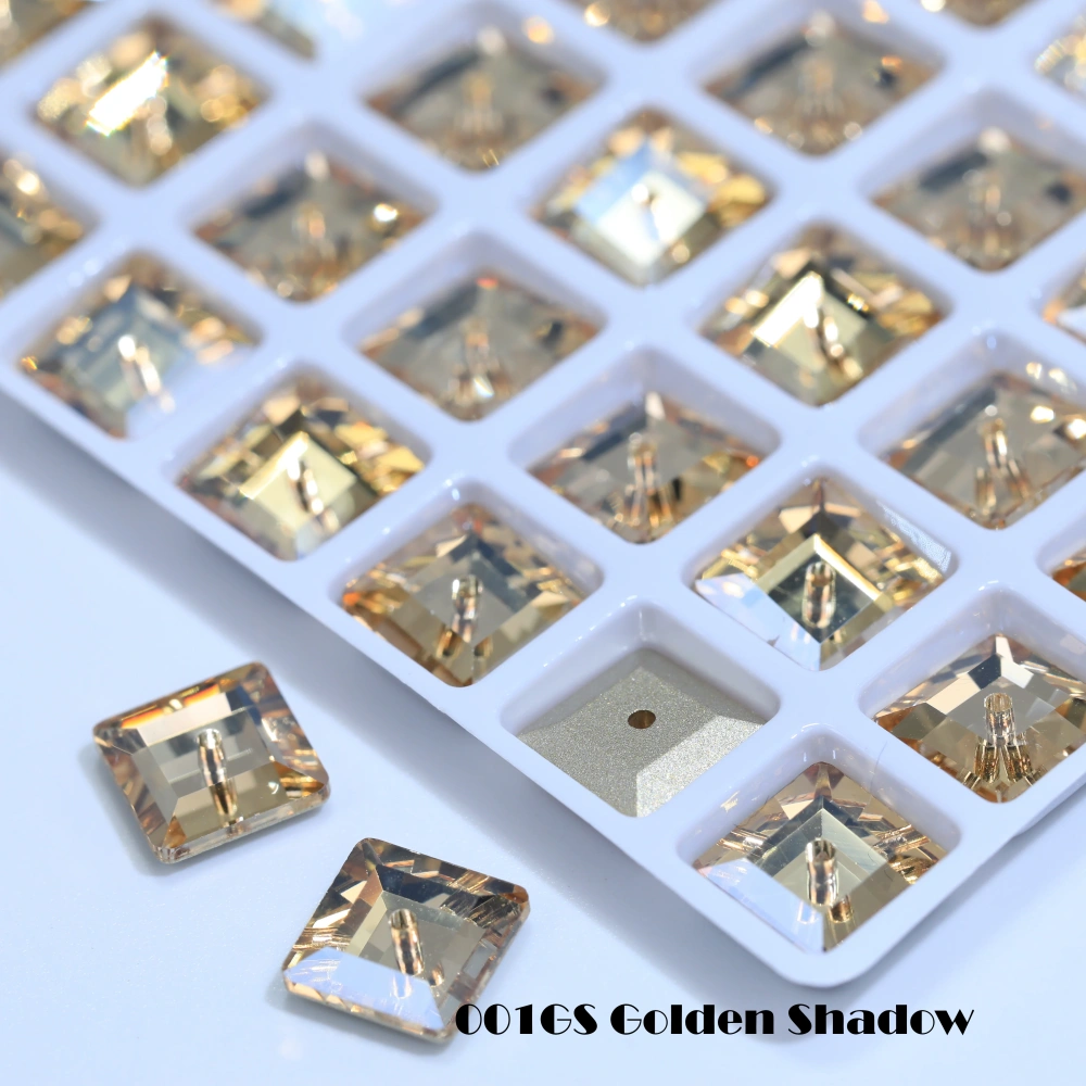 Premium Glass Crystal Square Lochrose Sew-on Stone White Coated Rhinestones For DIY Handmade Crafts Clothing Decor Accessories