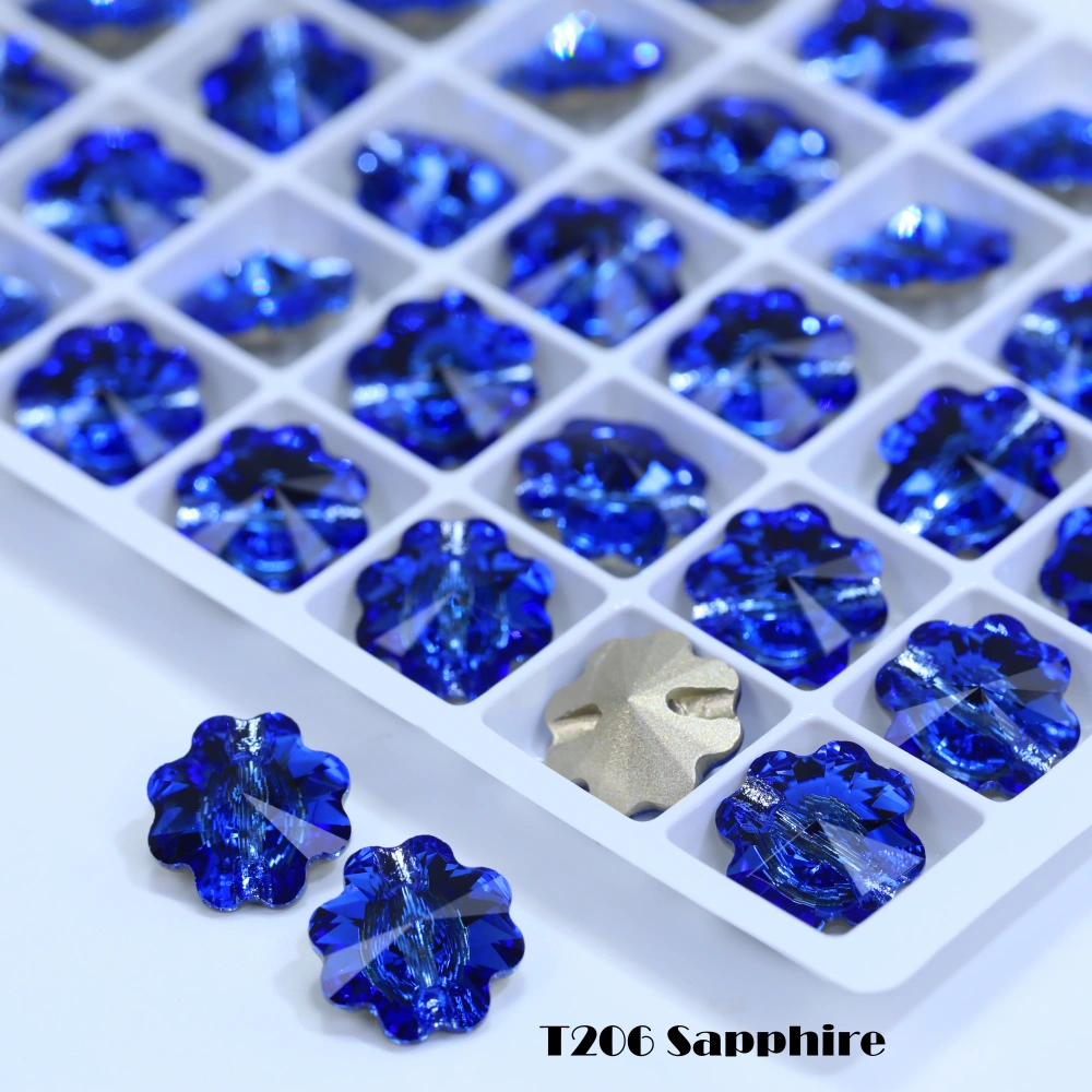 5A Grade High Quality Sparkling Glass Crystal Buttons Clover Shape Cross Hole Shiny Buttons for Clothing Sewing Accessories