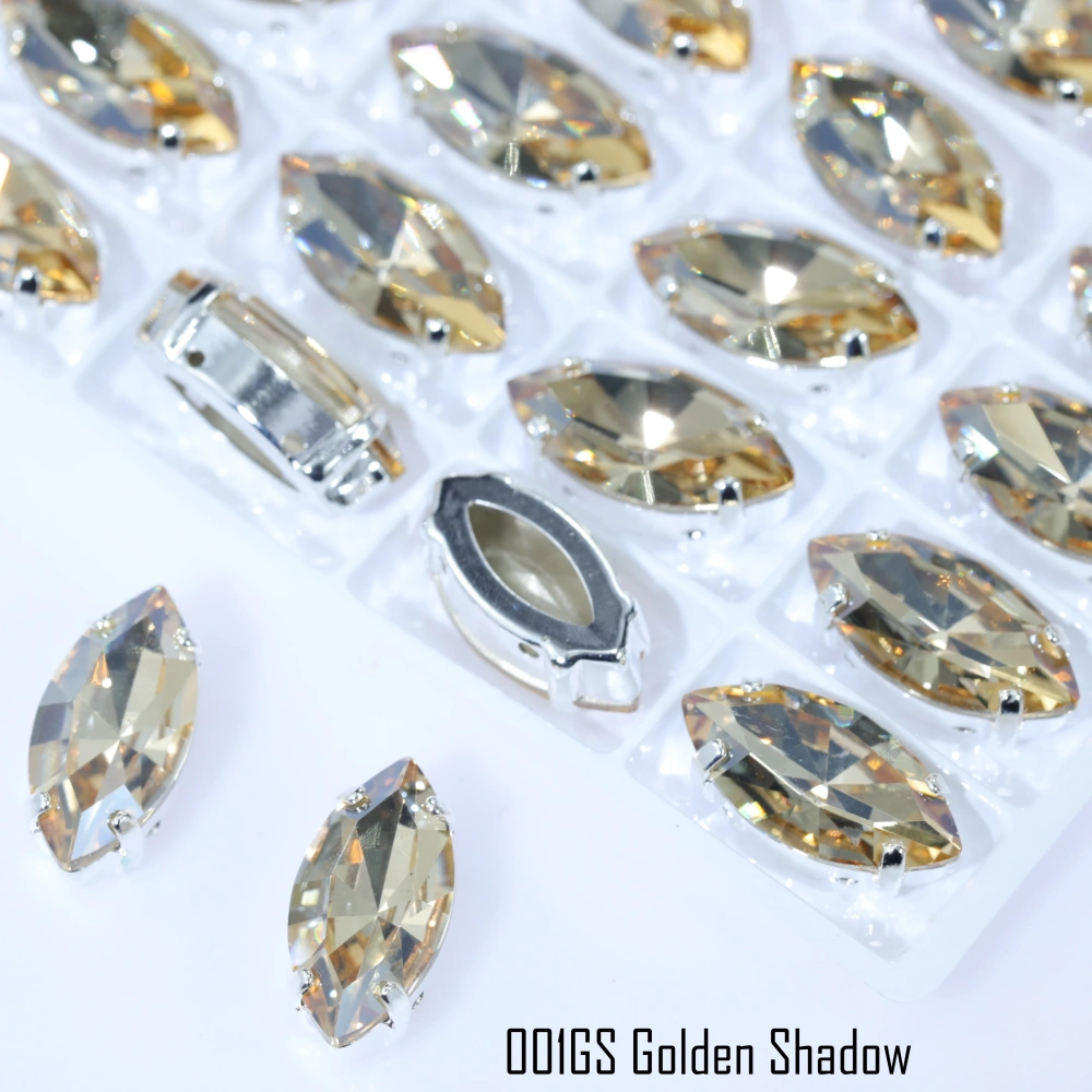 Sparkling Horse Eye Rhinestones Top Quality Glass Crystal Claw Sew On Beads White Coated For DIY Bags Shoes Phone Case Clothing