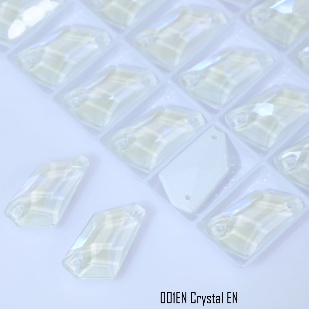 De-Art Luminous Glass Crystal Sew-on Stones Top Quality Plaint Effect Sparkling Fancy Flat Back Rhinestones for Sewing Shoes Bag