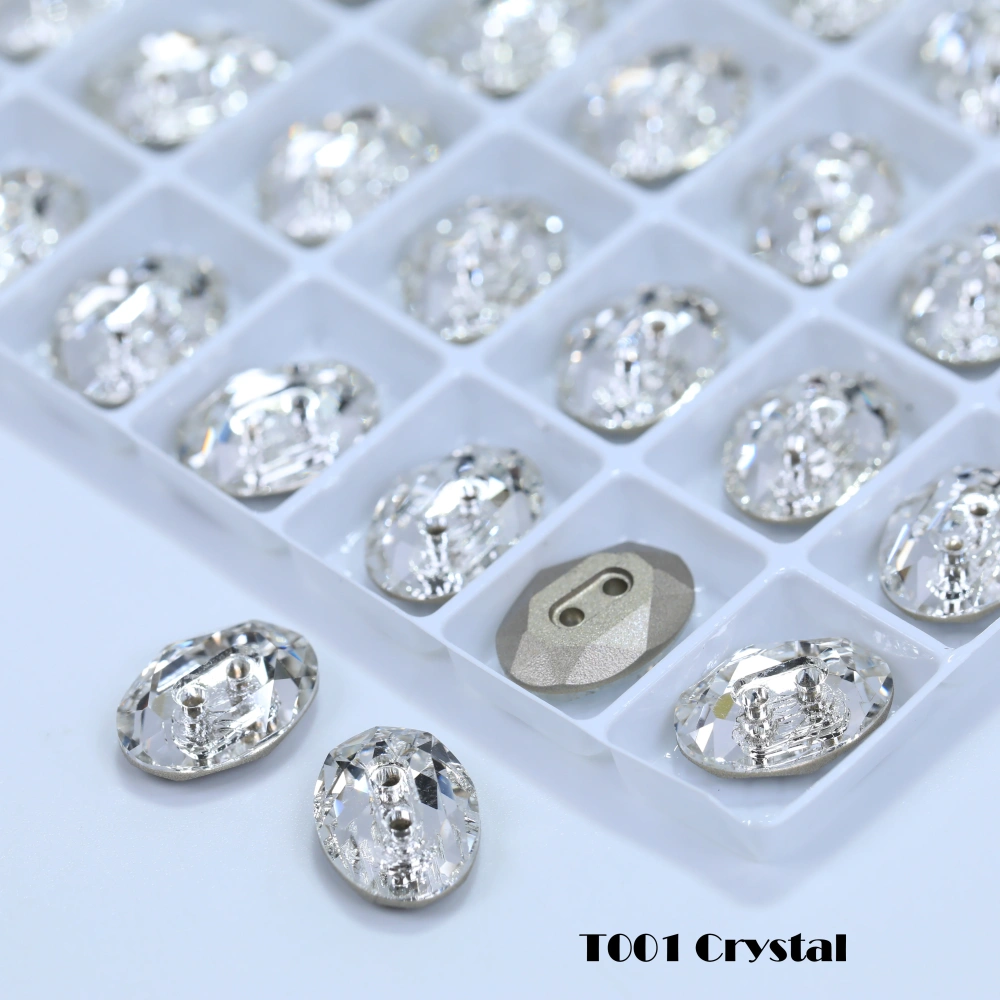 Normal Color Rhinestones Oval Buttons Stone-Design Version Superior Glass Crystal Sparkling Fancy DIY Wedding Dress Accessories