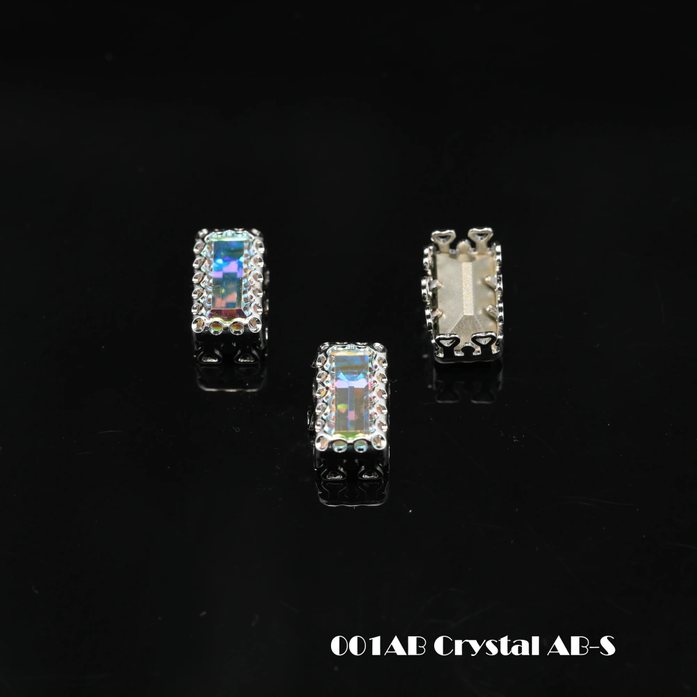 Sparkle Bling Rhinestones Baguette Glass Crystals Colorful Sew-on Claw Setting for Nail DIY Handmade Crafts Supplies Clothing