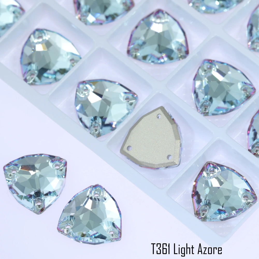 Triangle Sew on Stone Moonlight Glass Crystal Dazzling Hotfix Flatback Sewing Colorful Rhinestones For DIY Garment Clothes Bags