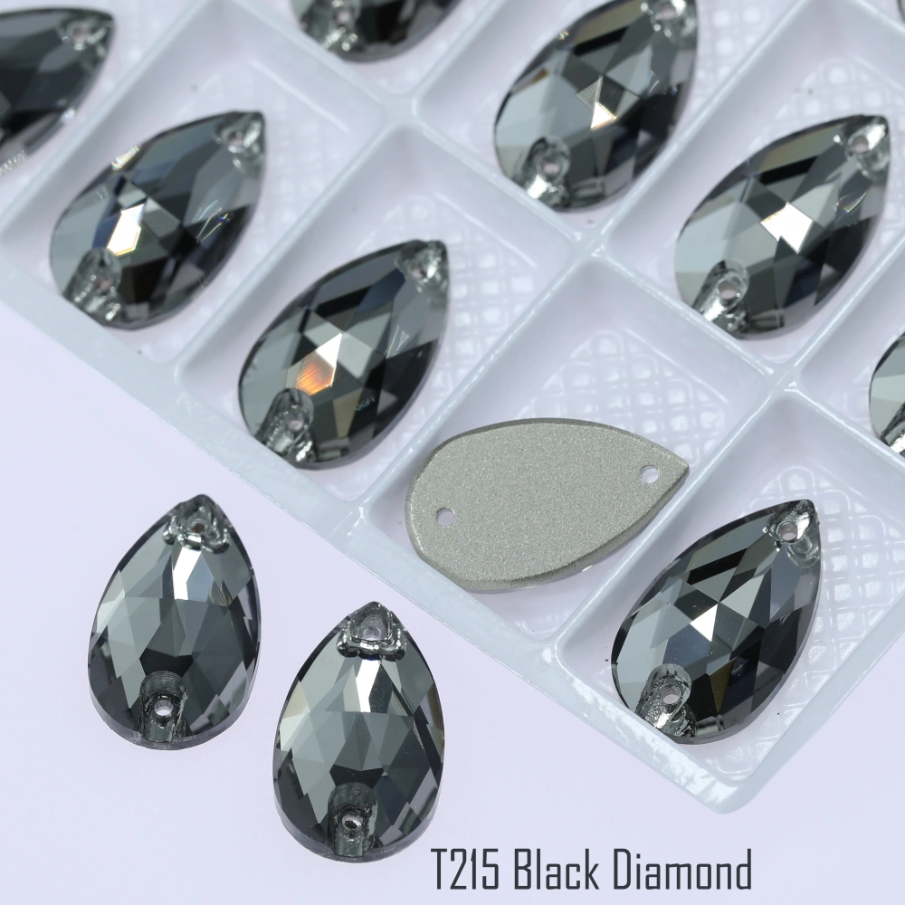 Drop Rhinestone Teardrop Sew On Rhinestone Flatback Crystal Glass Strass Sewing Stones For Clothes Decoration Top Quality Rose