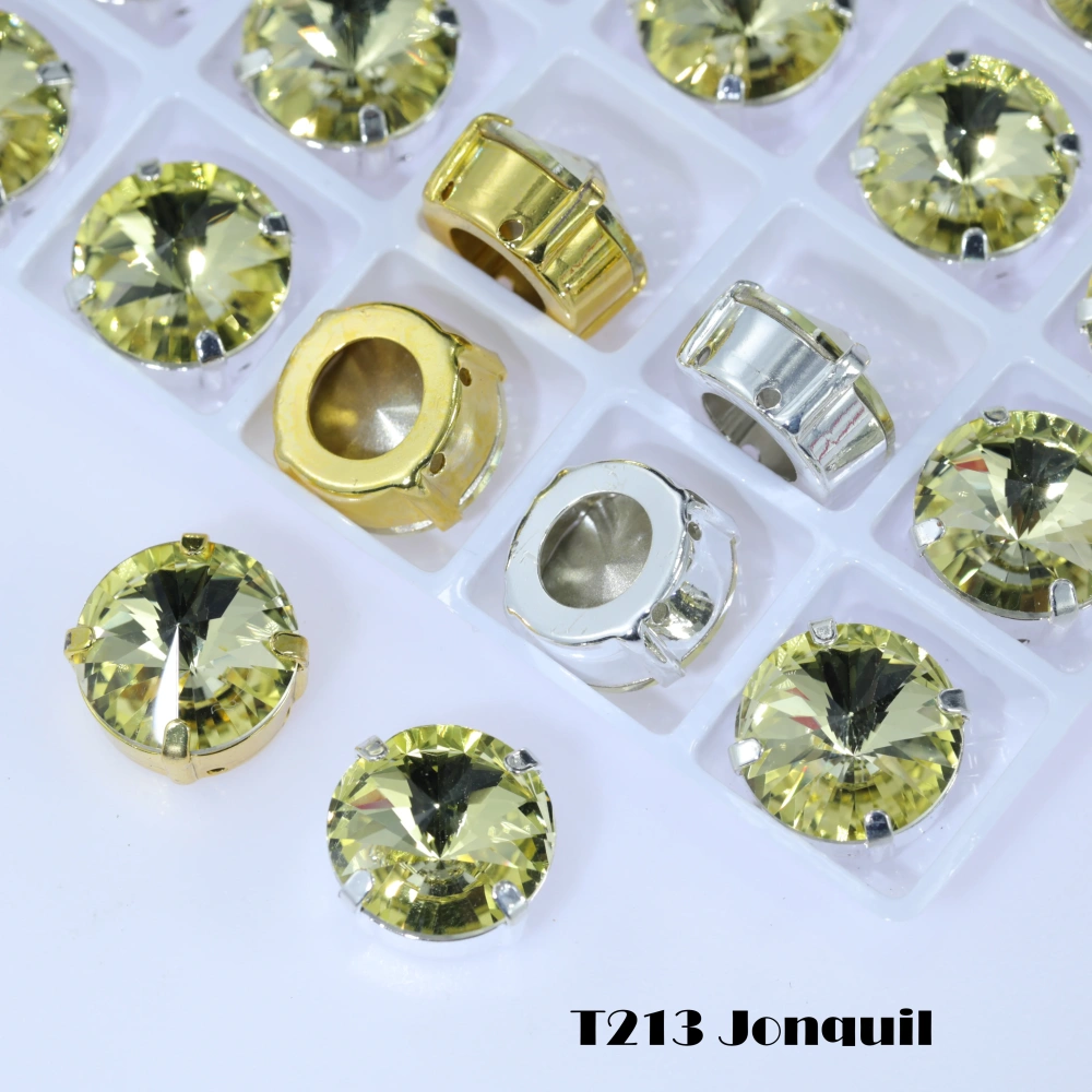 Premium Satellite Shape Sew-on Rivoli Fancy Stones Color Coated Glass Strass Bling DIY Craft Phone Case Deco Hair Bows Clothing