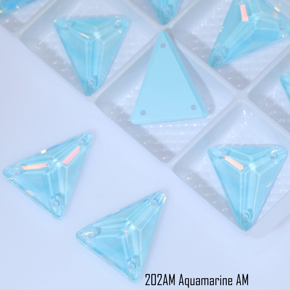 Slim Triangle Sew-on Stone Crystal Paint Effect AM EN Glass Sewing Rhinestone For Clothing Wedding Dress Sparkling Fancy Sewing