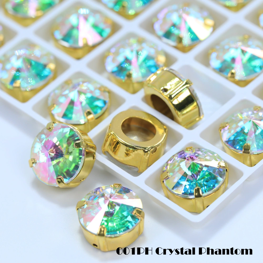 Satellite Shape Sew-on Rhinestones White Coated High Quality Glass Crystal DIY Phone Case Hair Bows Clothing Decoration Crafts