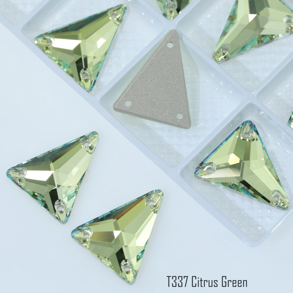 Sparkling Sewing Rhinestones Normal Color Slim Triangle Sew-on Stone 3271 Premium Grade Glass Crystal for DIY Crafts Bags Shoes