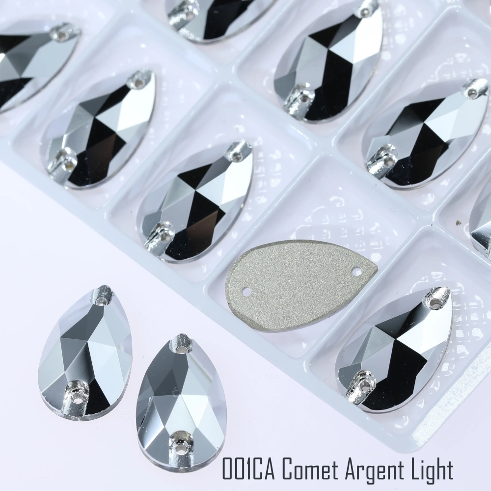 Top Quality Drop Sew On Rhinestone Glass Crystal AB Moonlight Sewing Stones For Garment Clothes Bags Flatback Sew on Rhinestones