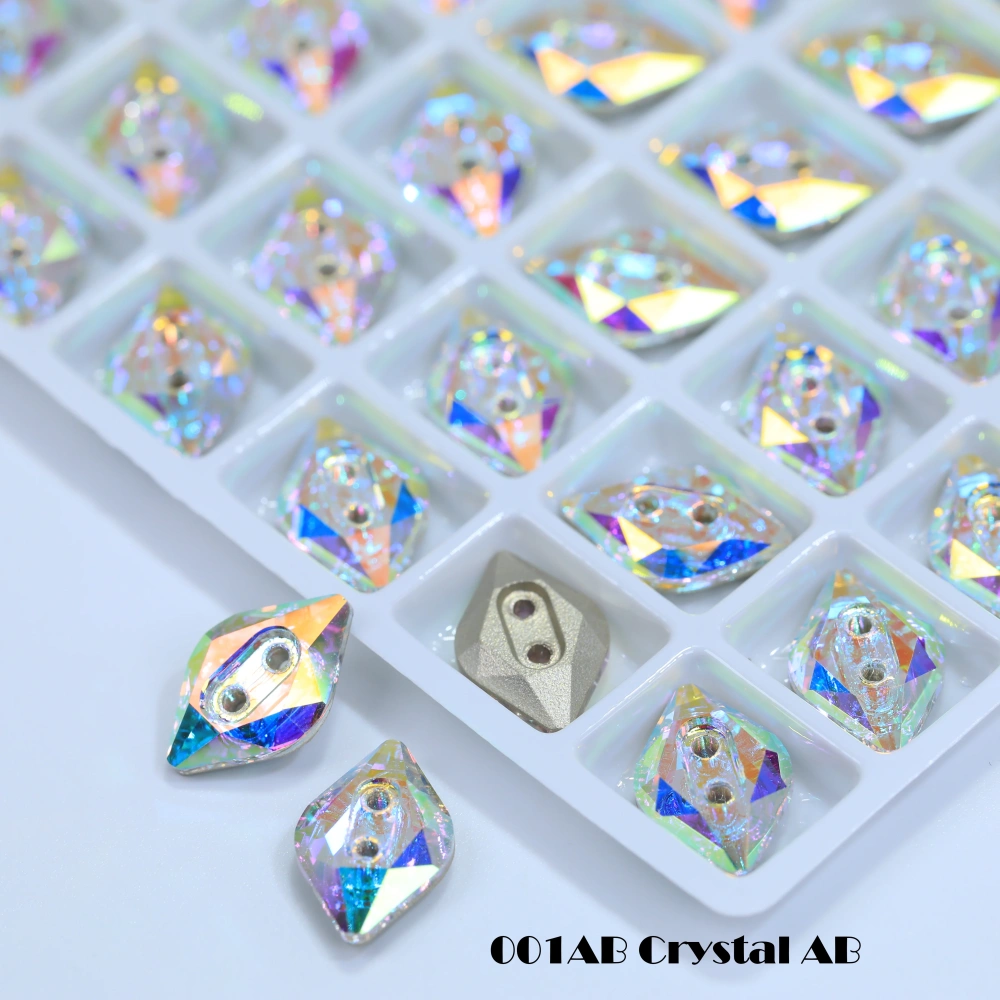 High Grade Glass Crystal Lemon Buttons Stone Design Flatback Sew on Rhinestones Rosaline DIY Garment Accessories for Dress Shoes