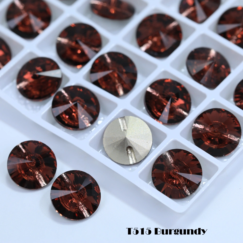 High Quality Universal Rivoli Cross Hole Buttons Shiny Rhinestone Buttons for Clothes Bags Shoes Garment DIY Sewing Decorative