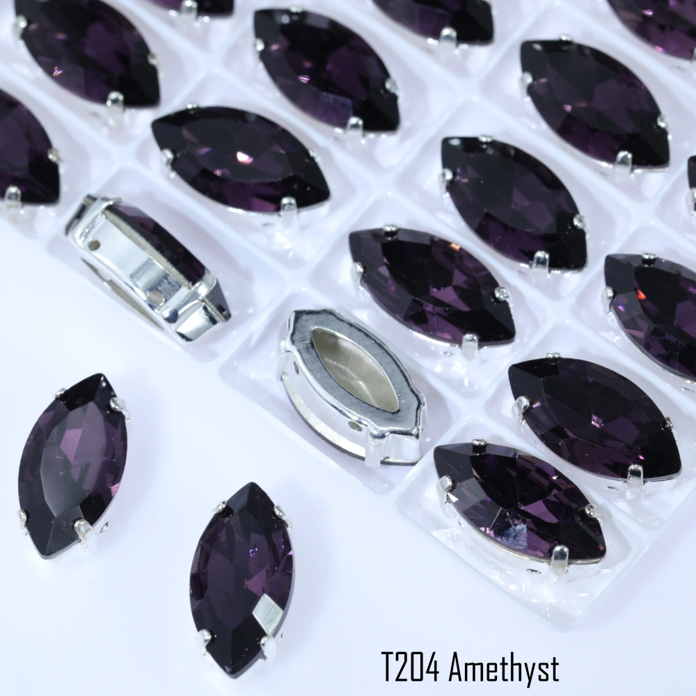 Marquise Claw Rhinestones Premium Glass Crystal Iridescent Color Coated Sparkling Shine Sew On Stones Clothing Phone Case DIY