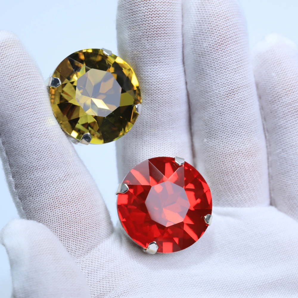 Sparkly Color  Gemstone Flower Big Glass Crystal Sewing Stones Clothing Phone Case Bedazzling Bag Decor Bling DIY Craft Supplies