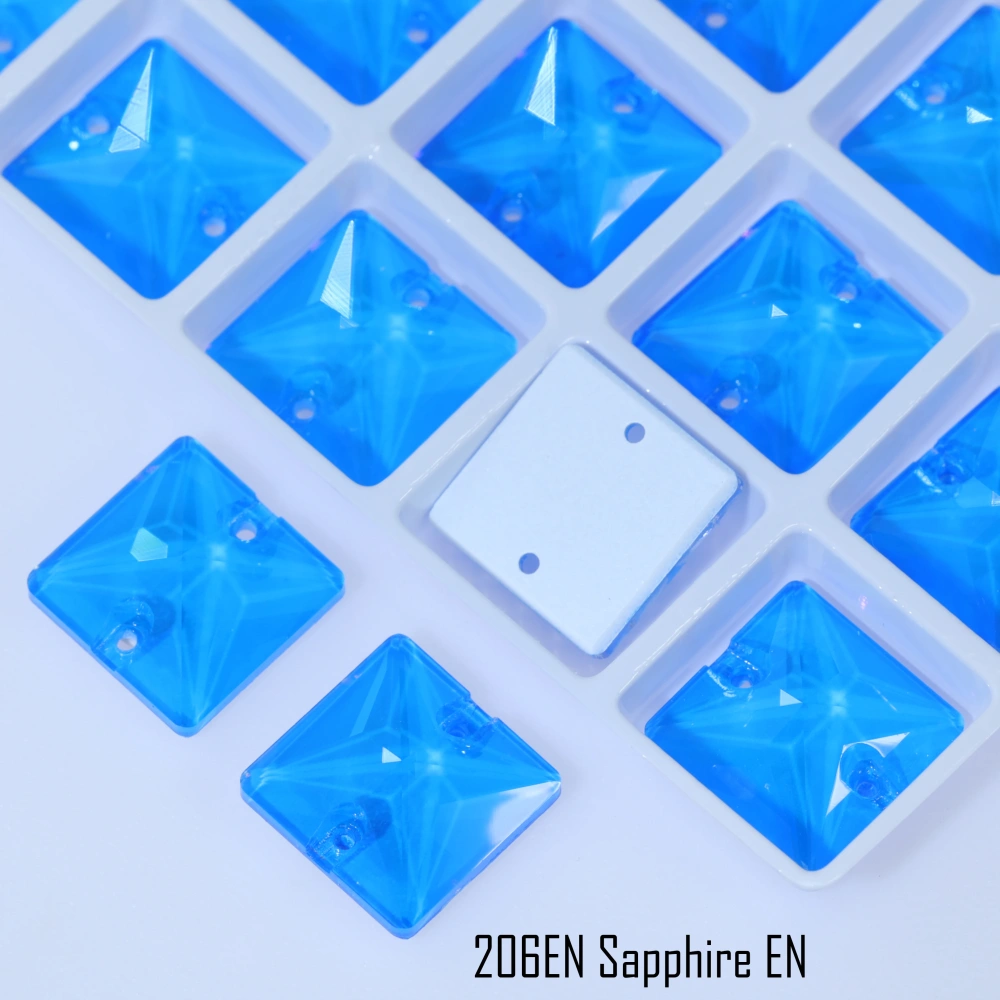 Luminous Square Sew-on Stone Crystal Paint Effect Top Grade Rectangle Glass Crystal Rhinestones Sparkling for Clothing Shoes bag
