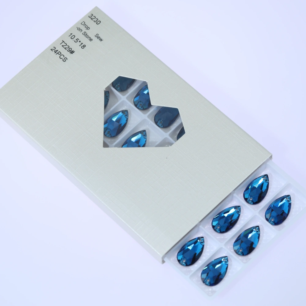 Top Quality Drop Sew On Rhinestone Glass Crystal AB Moonlight Sewing Stones For Garment Clothes Bags Flatback Sew on Rhinestones