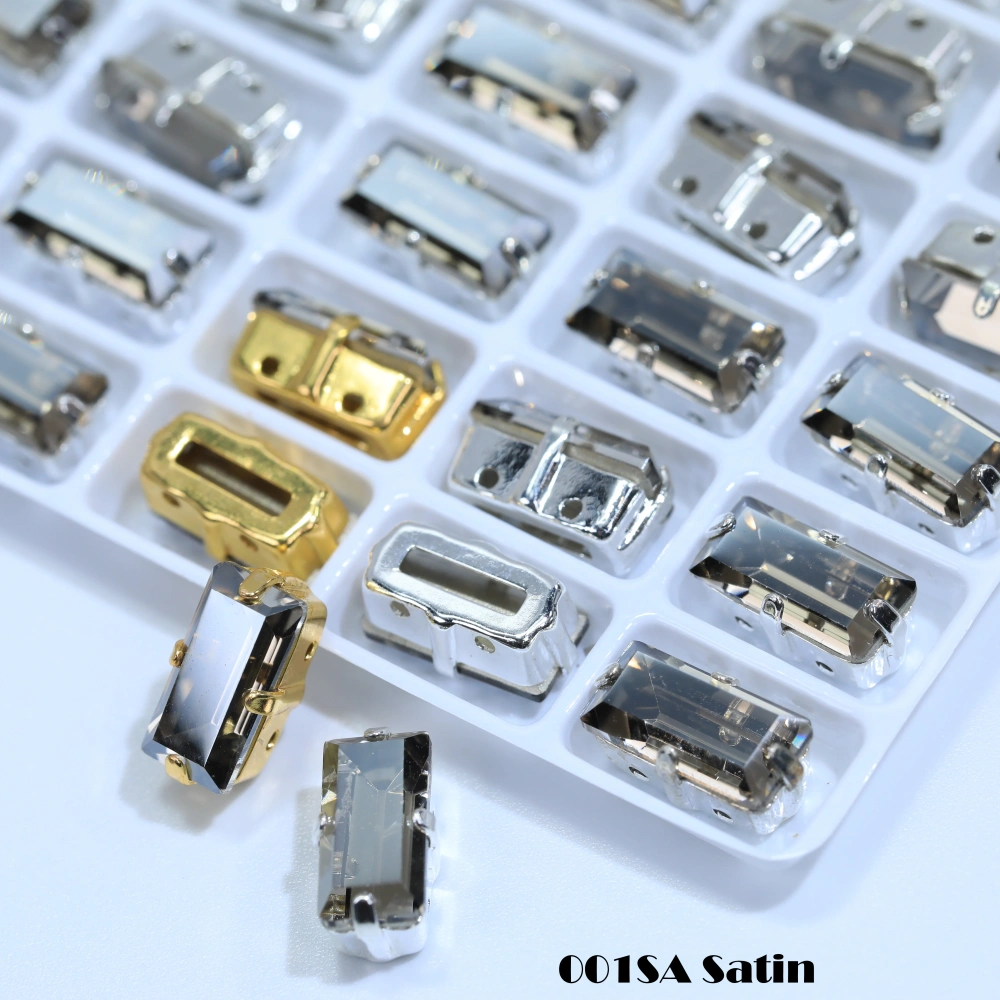 Top Quality White Plated Glass Crystal Baguette Rectangle Pointed Back Sewon law Rhinestones Shiny Fancy Loose Stones AB GL DIY