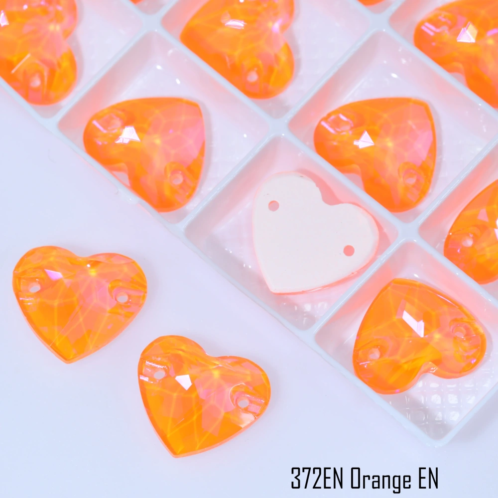 Glass Crystal Sew-on Stones Heart Shape - Paint Effect Craft Beads for DIY Clothing Bags Shoes Hair Accessories Scrapbooking