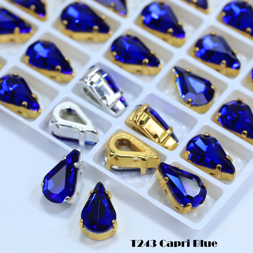 Top Grade Glass Thin Claw Rhinestones Pointed Back Sew on Crystals in Mixed Colors Garment Shoes Bags DIY Crafts Jewelry Wedding