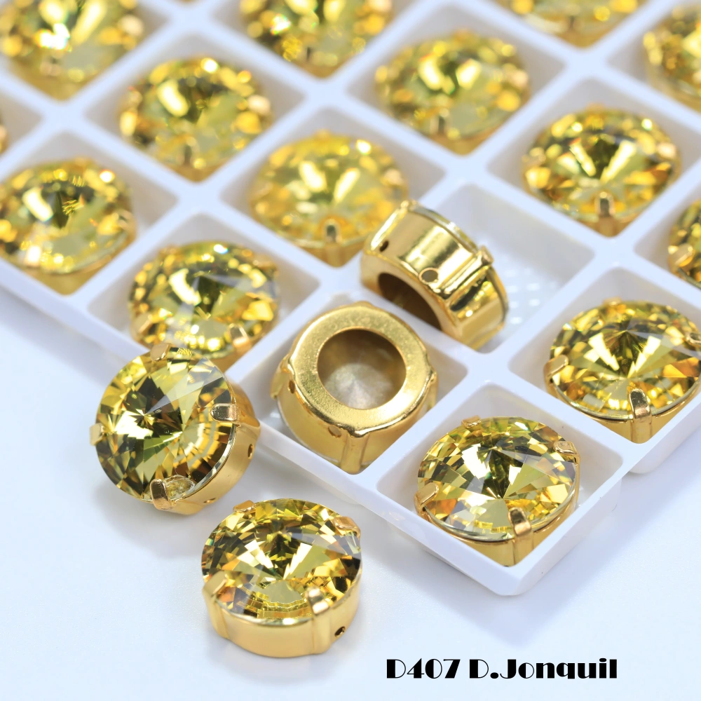 Premium Satellite Shape Sew-on Rivoli Fancy Stones Color Coated Glass Strass Bling DIY Craft Phone Case Deco Hair Bows Clothing