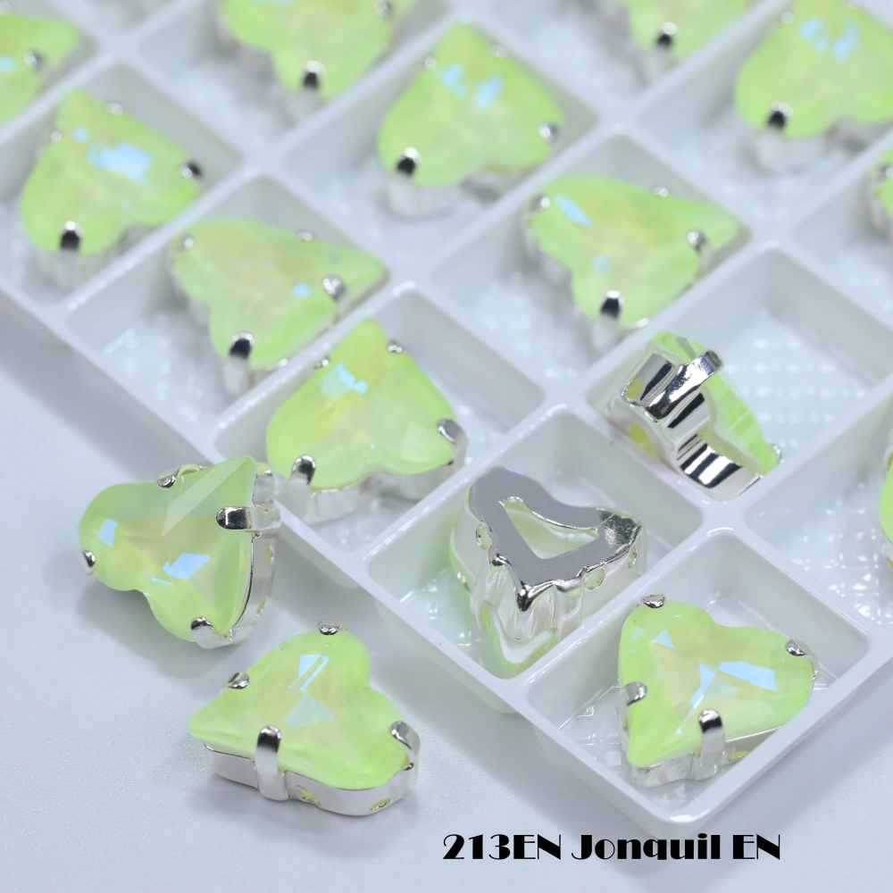 Sweet Heart Fancy Stone Claw Rhinestones Bright Lacquer Finish Plating Effect Top Quality Shine Crystal for Clothing Decoration