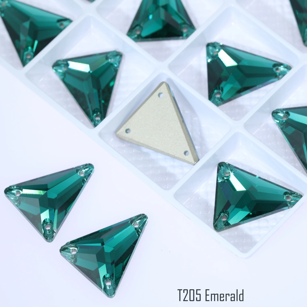 Sparkling Sewing Rhinestones Normal Color Slim Triangle Sew-on Stone 3271 Premium Grade Glass Crystal for DIY Crafts Bags Shoes
