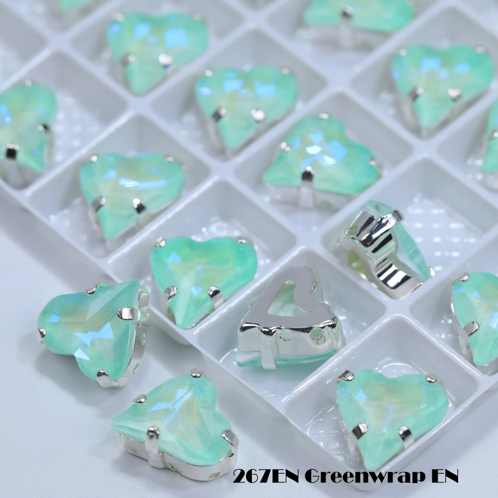 Sweet Heart Fancy Stone Claw Rhinestones Bright Lacquer Finish Plating Effect Top Quality Shine Crystal for Clothing Decoration