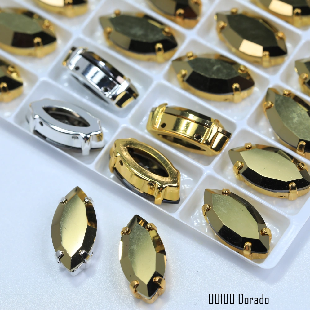 Sparkling Horse Eye Rhinestones Top Quality Glass Crystal Claw Sew On Beads White Coated For DIY Bags Shoes Phone Case Clothing