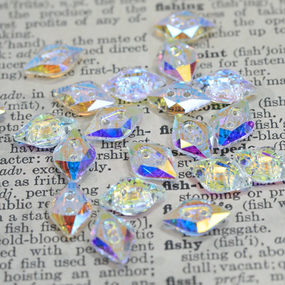 High Grade Glass Crystal Lemon Buttons Stone Design Flatback Sew on Rhinestones Rosaline DIY Garment Accessories for Dress Shoes