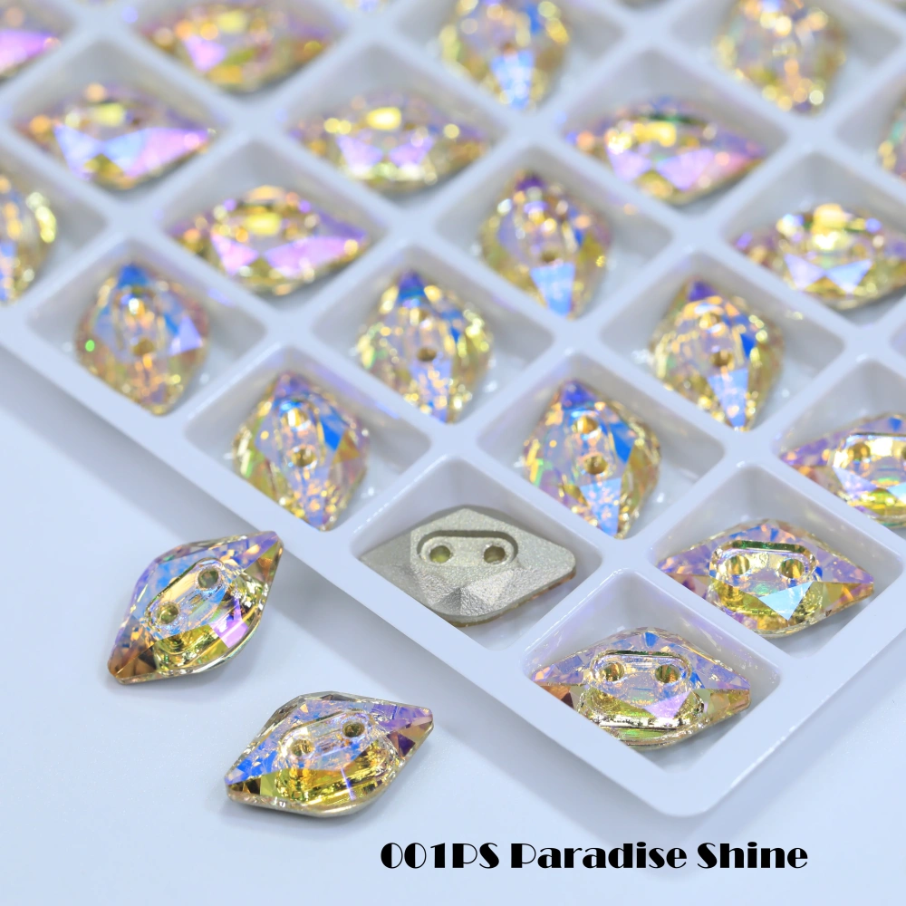 High Grade Glass Crystal Lemon Buttons Stone Design Flatback Sew on Rhinestones Rosaline DIY Garment Accessories for Dress Shoes