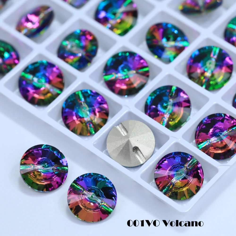Shiny Crystal Rhinestone Buttons Satellite Horizontal Hole Buttons, High Quality Clothing Accessories for Wedding Dresses Bag