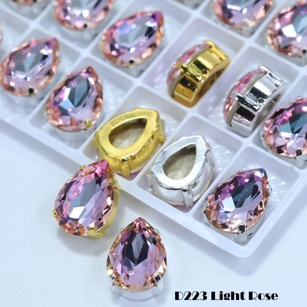 AAA Grade Bling Glass Crystal Chubby Teardrop Claw Rhinestones 3D Sparkle Sew On for DIY Craft Embellishments Bags Shoes Apparel