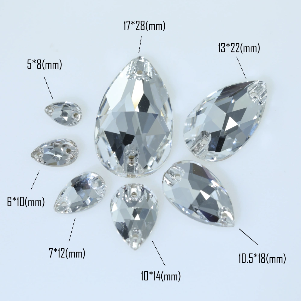Top Quality Drop Sew On Rhinestone Glass Crystal AB Moonlight Sewing Stones For Garment Clothes Bags Flatback Sew on Rhinestones