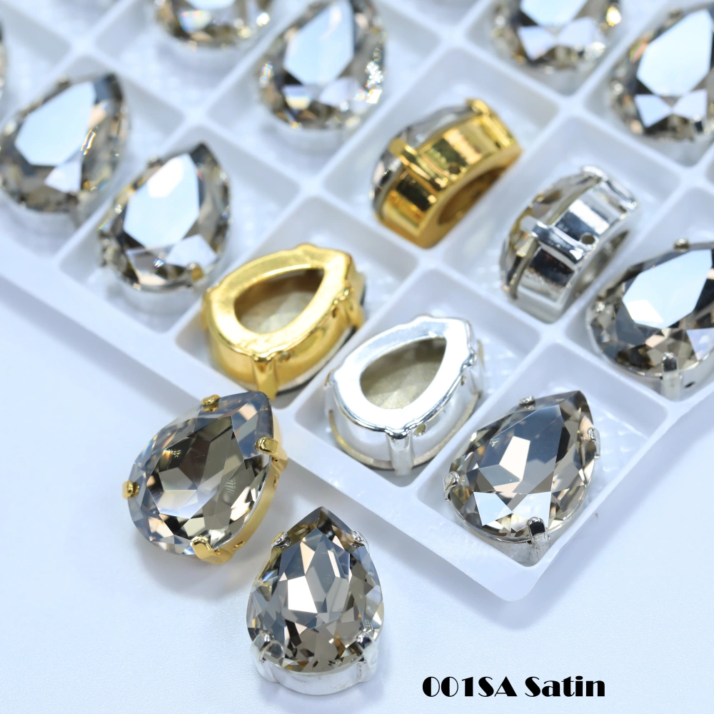 Top Grade Glass Crystal Chubby Teardrop Claw Rhinestones White Coated Colorful Shiny for Bags Shoes Apparel Phone Case DIY Nail