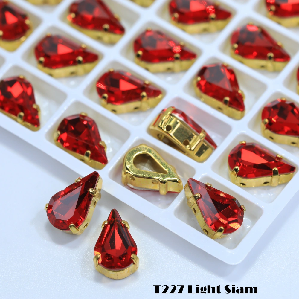Top Grade Glass Thin Claw Rhinestones Pointed Back Sew on Crystals in Mixed Colors Garment Shoes Bags DIY Crafts Jewelry Wedding