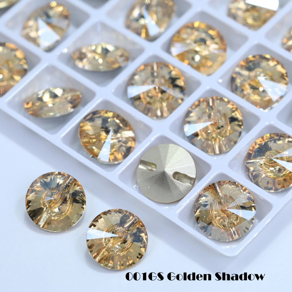 Shiny Crystal Rhinestone Buttons Satellite Horizontal Hole Buttons, High Quality Clothing Accessories for Wedding Dresses Bag
