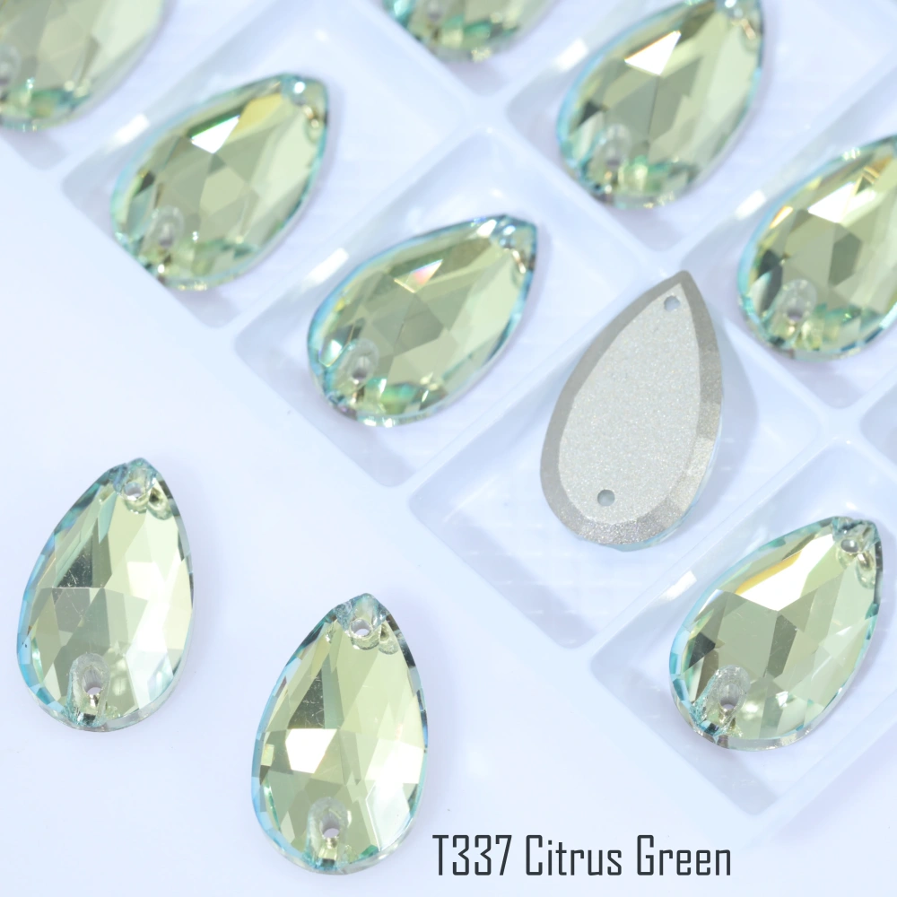 Drop Rhinestone Teardrop Sew On Rhinestone Flatback Crystal Glass Strass Sewing Stones For Clothes Decoration Top Quality Rose