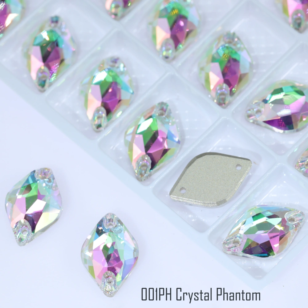 Lemon Sew-on Stone Crystal Plating Effect Top Quality K9 Glass Crystal Rhinestones Sparkling Fancy Sewing Stones for Clothing