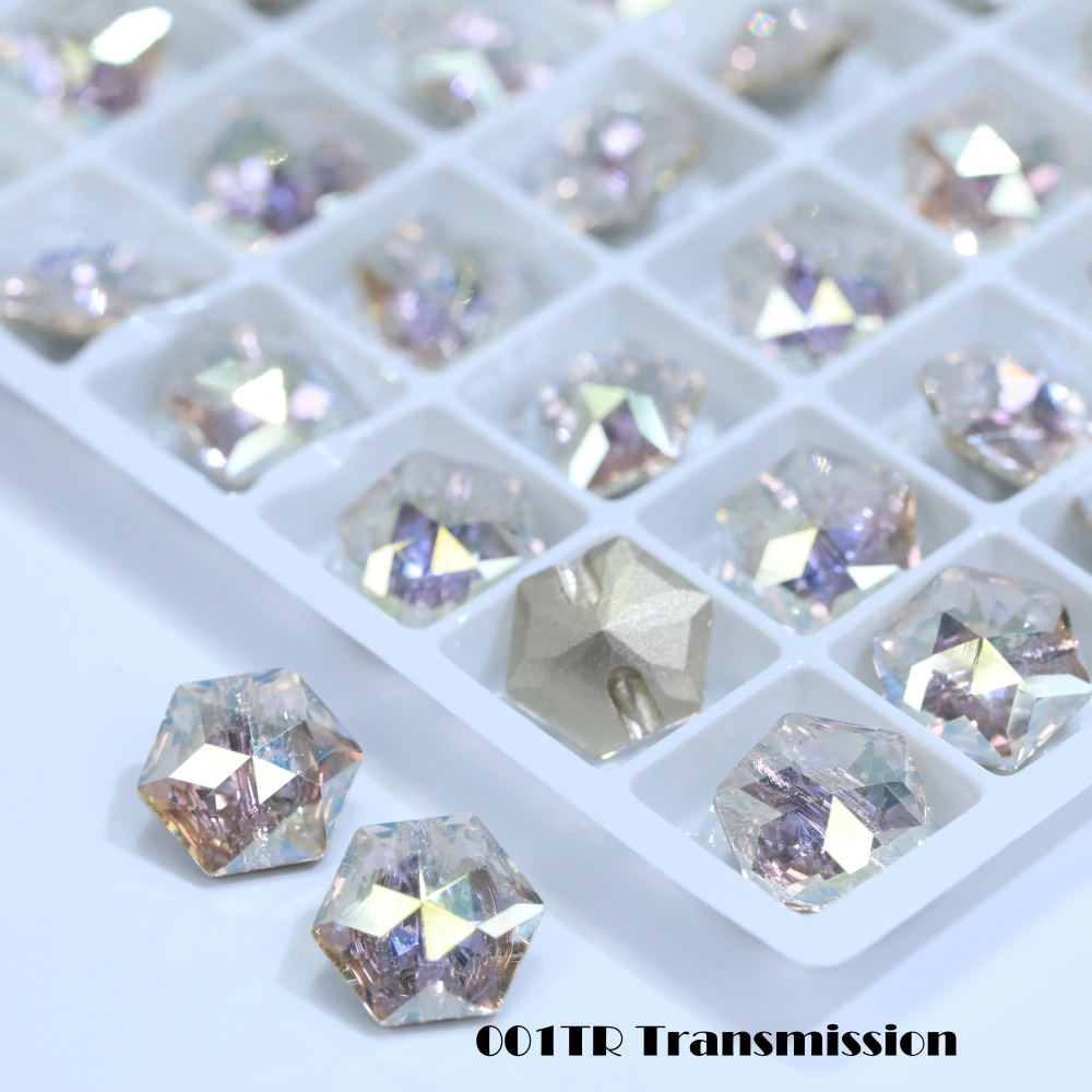 Hexagon Cross Hole Shank Buttons Metal Alloy Fasteners for Clothing Coat Jacket Shirt DIY Sewing Craft Accessories