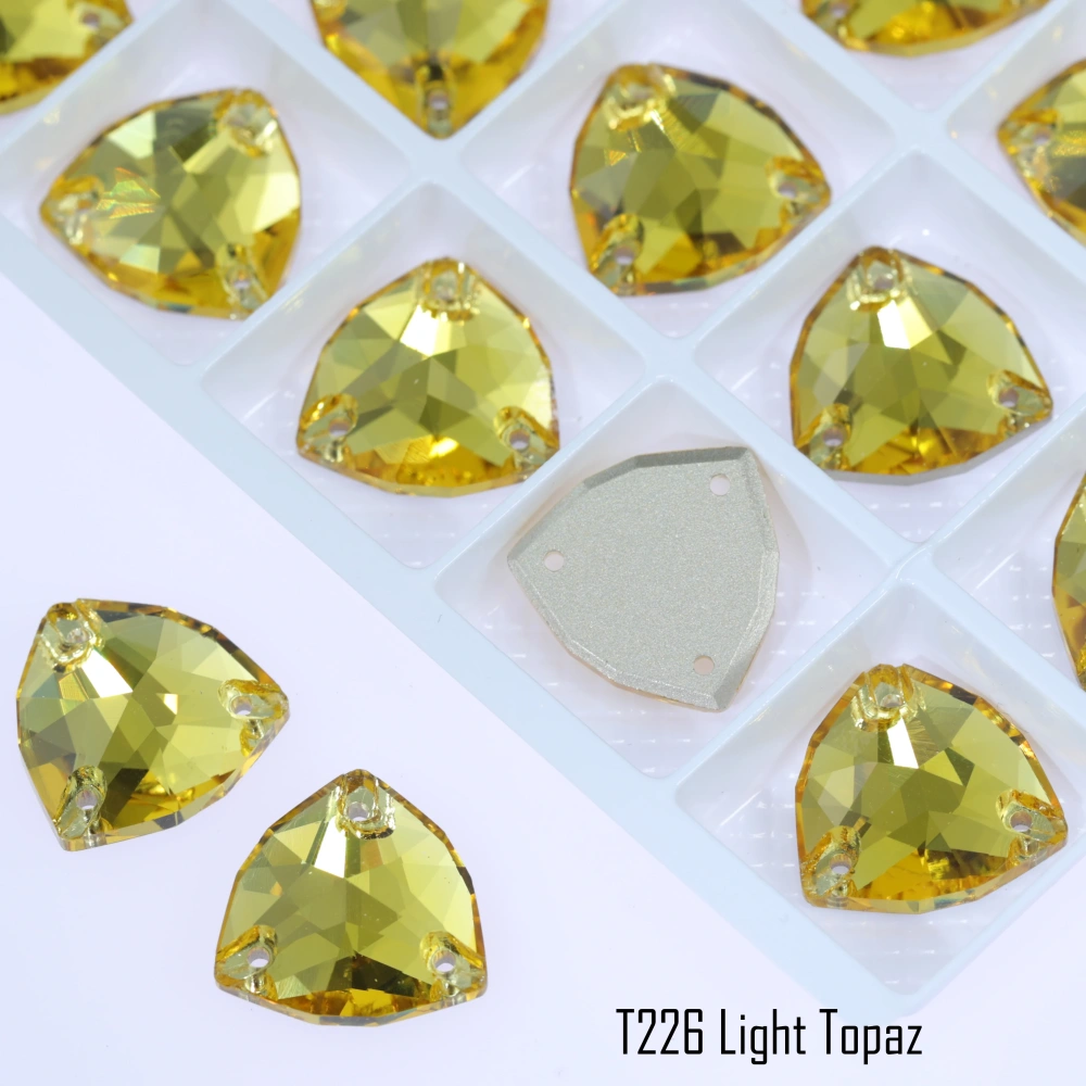 Triangle Sew on Stone Moonlight Glass Crystal Dazzling Hotfix Flatback Sewing Colorful Rhinestones For DIY Garment Clothes Bags
