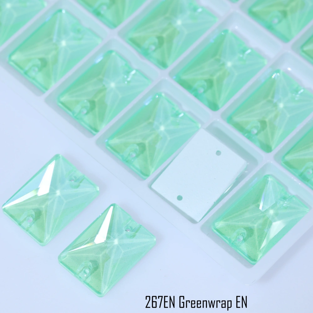 Sparkling Rectangular Right-Angle EN Sew-On Glass Stones White Glossy Finish For Phone Case Bedazzling Hair Bow Clothing DIY