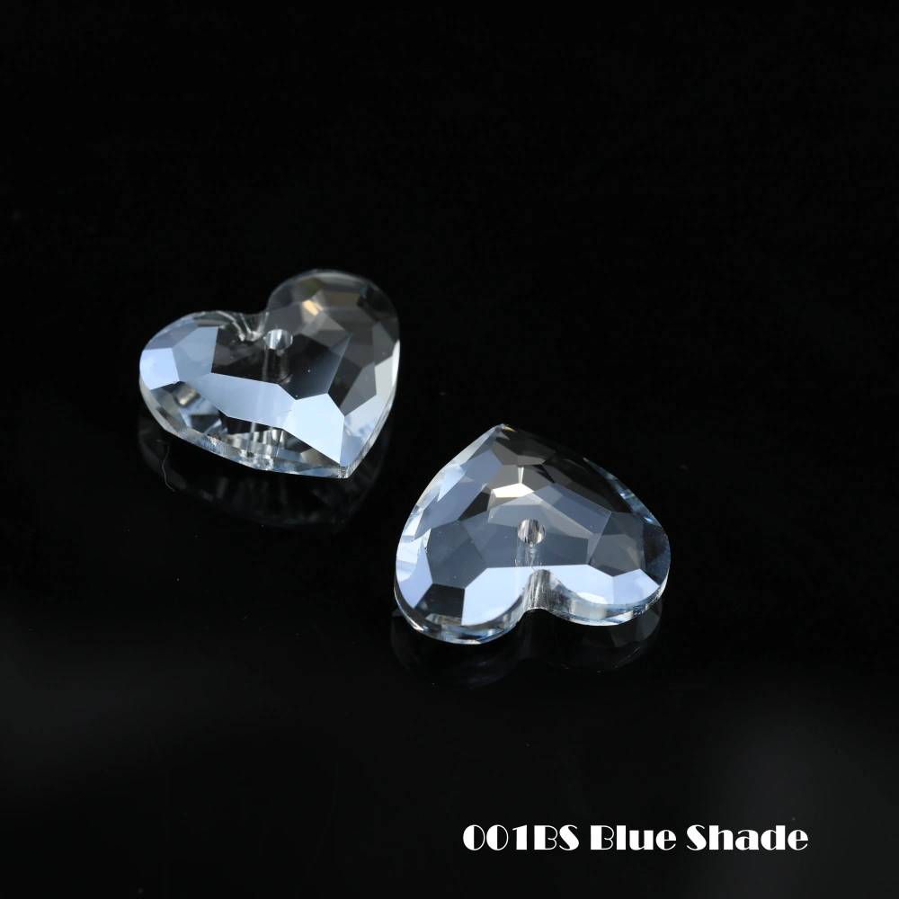 Shiny Single Hole Rhinestones Truly in Love Heart Pendant Crystal Stones For DIY Jewelry Making Necklace Earring Handmade Crafts