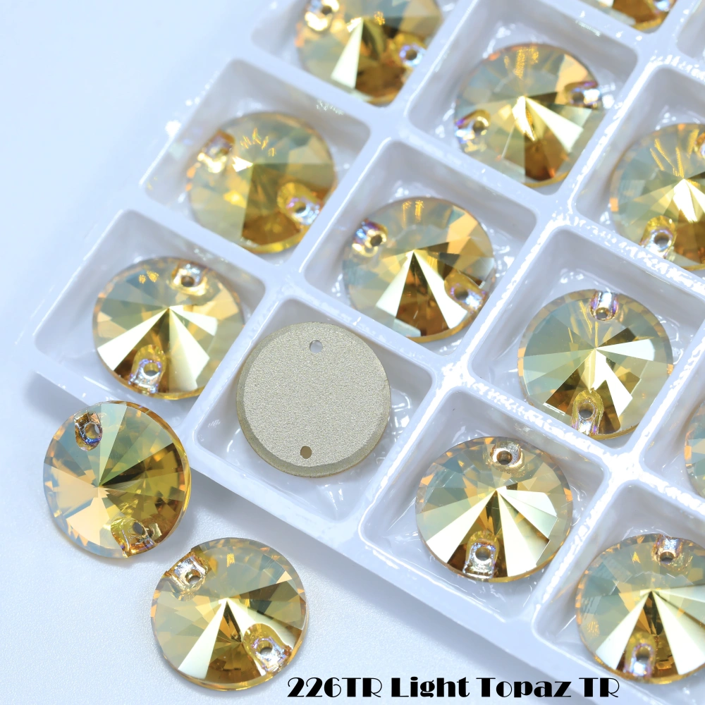 Top-Tier Sparkling Rivoli Glass Crystal Sew-on Stone Premium Garment Accessories DIY for Shoes Bags clothing and wedding dresses