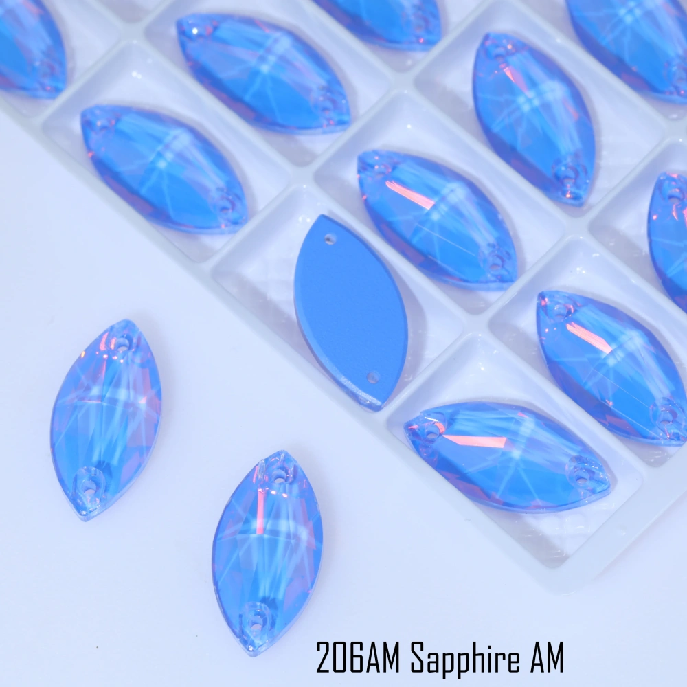 AM Premium Sparkly Glass Crystal Horse Eye AM Sew On Rhinestones For DIY Crafts Bridal Dress Garment Decoration Accessories Art