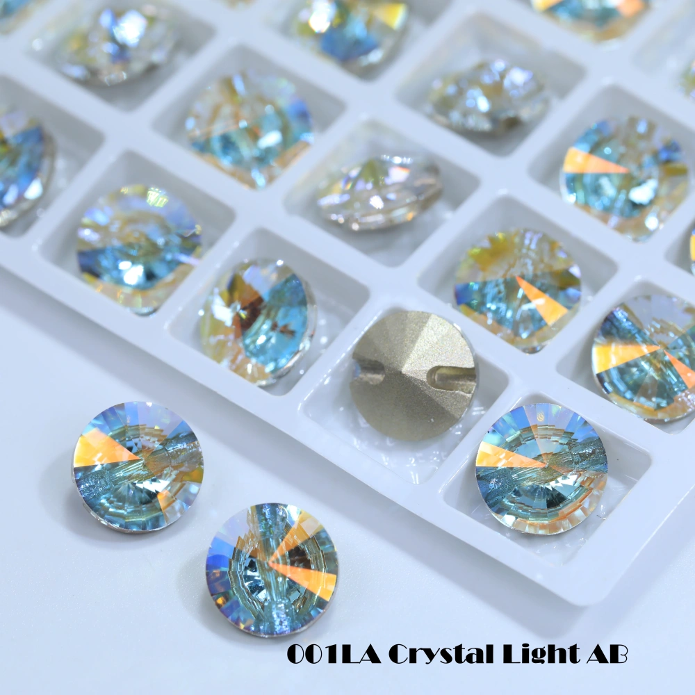 Shiny Crystal Rhinestone Buttons Satellite Horizontal Hole Buttons, High Quality Clothing Accessories for Wedding Dresses Bag