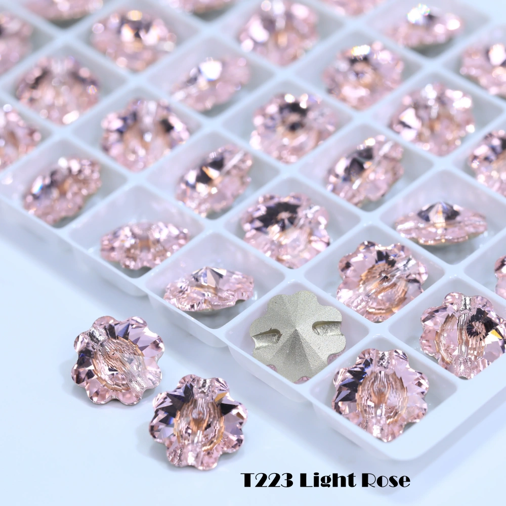 5A Grade High Quality Sparkling Glass Crystal Buttons Clover Shape Cross Hole Shiny Buttons for Clothing Sewing Accessories