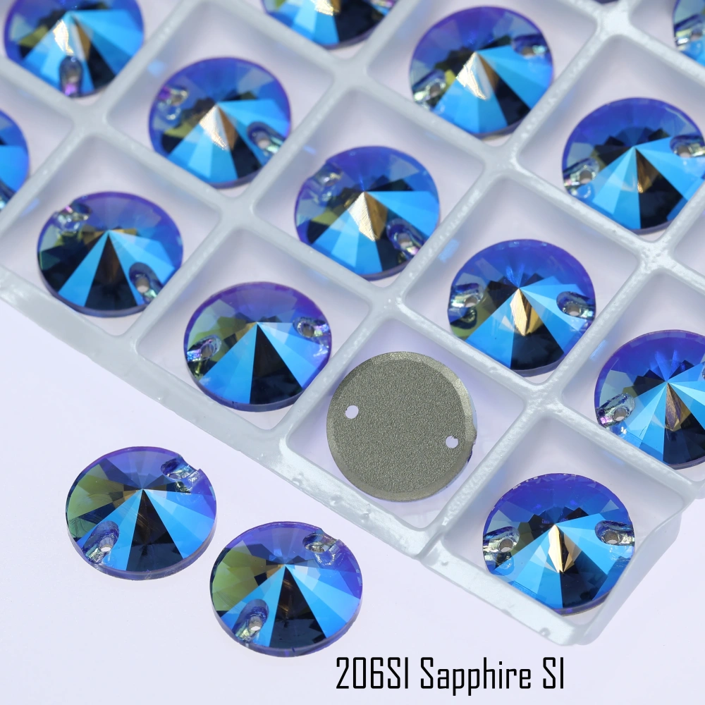 High Quality Rhinestones Beads MO Sparkling Glass Rhinestone Rivoli Sew-on Stones Normal Color Plating Effect for Wedding Dress
