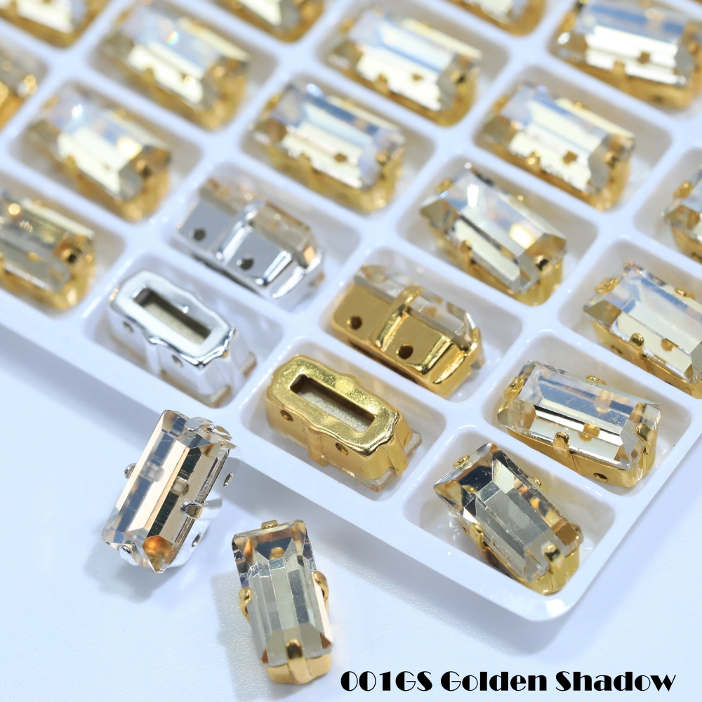 Top Quality White Plated Glass Crystal Baguette Rectangle Pointed Back Sewon law Rhinestones Shiny Fancy Loose Stones AB GL DIY